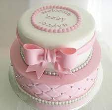 Quilted Pink And White Baby Shower Cake This Cake Was Ordered For A Couple Celebrating The Appr Girl Shower Cake Pink Baby Shower Cake Simple Baby Shower Cake