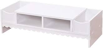 It lets you adjust your laptop between eight angles and raises the screen up to 2.25 inches off a desk to help prevent slouching. Amazon Com Stobok Monitor Stand With Drawer Laptop Pc Monitor Riser Rack Holder Desk Organizer Tabletop Storage Cabinet Wooden White Office Products