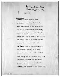 First Drafts Poem For A President Library Of Congress Blog