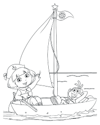 Click image or link to print a full size sailboat coloring page in adobe pdf format. Dora The Explorer Dora And Boots On The Sailboat