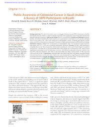 For colon and small intestine cancers, as well as for men. Pdf Public Awareness Of Colorectal Cancer In Saudi Arabia A Survey Of 1070 Participants In Riyadh
