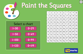 paint the squares interactive number charts number chart