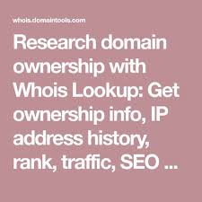 Research Domain Ownership With Whois Lookup Get Ownership Info Ip Address History Rank Traffic Seo More Find Available Domains Ip Address Info Traffic
