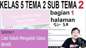 Tema 2 Kelas 5 Subtema 2 Udara Bersih Bagi Kesehatan Bag 1 Hal 51 58 Youtube