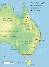 Map Of Three Main Sapphire Mining Fields In Australia Northern Territory Australia New South Wales