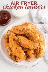 Simple Air Fryer Chicken Tenders Recipe Fabulessly Frugal Recipe Air Fryer Recipes Chicken Tenders Chicken Tender Recipes Recipes
