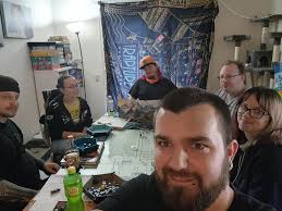 On Saturday we played session #100(!) of our long-running Beasts &  Barbarians campaign. It was the first session we have played around an  actual table top in this campaign. Our host, Niels