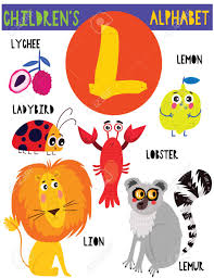 Animals that start with i in english. Letter L Cute Children S Alphabet With Adorable Animals And Other Things Poster For Kids Learning English Vocabulary Cartoon Vector Illustration Royalty Free Cliparts Vectors And Stock Illustration Image 127312753