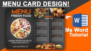 Personalize to suit your business. How To Design Food Menu Card In Microsoft Office Word Youtube