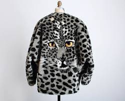 Black And White Spotted Faux Fur Coat Vintage 80s 90s Faux Black Spotted Leopard Coat Back View 200 Twin Hearts Vintage Leopard Faux Fur Coat Leopard Face Fur Coat