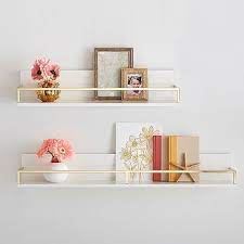 Gold Polished Shelves In 2021 Kids Shelves Pottery Barn Kids Gold Shelves