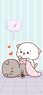 Wallpapers kawaii cute cat couple cartoon. New Wall Paper Couple Cat 64 Ideas Cute Drawings Cute Anime Cat Cute Kawaii Animals