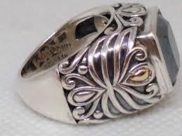 Choose a stone diamonds are forever, and as a symbol of eternal love and romance, they are the perfect choice for an anniversary gift. Sold A By Jh John Hardy Sterling Silver Square Hematite Ring With 14k Gold Accents Http Kenyonjewelers Com