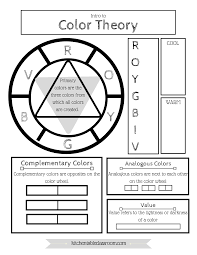 This unit features free worksheets and other resources for teaching color vocabulary. Printable Color Wheel An Intro To Color Theory For Kids The Kitchen Table Classroom Color Theory Art Lessons Middle School Color Lessons
