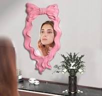 Amazon.com: VitaEst Espejo de pared decorativo con lazo rosa ...