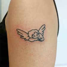 Never the head or body. Mellow Pokes On Instagram This Is The Other Tattoo I Gave Emmi After The Beautiful Golden Light Had Disappeared Sweetest Rare Tattoos Tattoos Cherub Tattoo