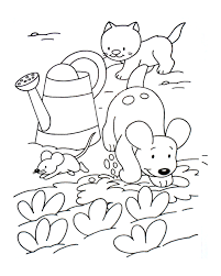This gorgeous puppy dog colouring page is perfect for the youngest children, with its big bold lines and cheeky face! Dog Cat And Mouse Animal Coloring Pages For Kids To Print Color