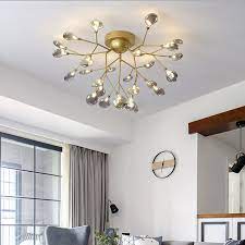 Antique flush crystal chandelier, low ceiling home lighting vintage pendant. Modern Firefly Ceiling Lights For Living Kitchen Gold Home Decorations Low Ceiling Lamp Flush Mount Ceiling Light Luxury Lamp Chandeliers Aliexpress