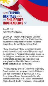 Independence day is the greatest, most significant day of history for any nation in the world. Andrew Scheer Ar Twitter Today Is Philippines Independence Day And June Is Also Filipino Heritage Month We Recognize The Many Contributions Of Pinoy Communities Across The Country On Behalf Of Canada S Conservatives