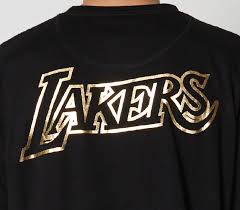 Los angeles lakers one of the most known basketball teams in the us, the. Los Angeles Lakers Mitchell Ness Nba Foil Logo T Shirt Black Us Sports Down Under