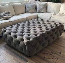 .shelves tables coffee tables console tables desks dining tables side tables home accessories baskets basketry fabric baskets metal baskets kitchen supplies bowls cutting boards storage. Large Made To Order Chesterfield Fabric Upholstered Coffee Table Seat Footstool Ebay