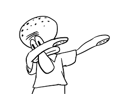 Squidward Dabbing Template Squidward Dab Coloring Pages Dab On Em Squidward