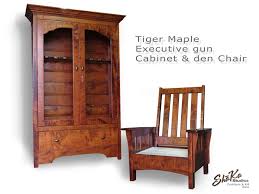 10 free diy gun rack plans. Hand Crafted Tiger Maple Executive Gun Cabinet And Den Chair By Shaka Studios Custommade Com
