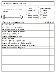 Two Can Do It Student Accommodations Checklist Accommodations Checklist Teaching Special Education