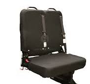 Double Mid Back BV Foldaway Bus Seat Black Cloth 3 Pt Belts & Grab Rails (Street)