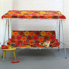 Floral Swing Seat My Auntie Bebe Had One Of These From Winters Moon Retro Patio Furniture Vintage Patio Swing Seat