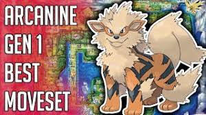 Arcanine Gen 1 Best Moveset Arcanine Best Moveset Pokemon Red Blue Yellow Version Guide Youtube