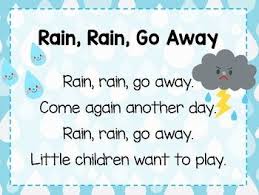 Rain Rain Go Away Poster Nursery Rhymes Activities Nursery Songs Preschool Songs