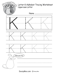 uppercase letter k tracing worksheet doozy moo