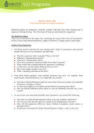 We at assignmentpay.com provide a reflection paper refers to one where the student expresses their thoughts and sentiments about incorporating questions is a significant aspect. Sbm Ug Study Abroad Reflection Paper Guidelines