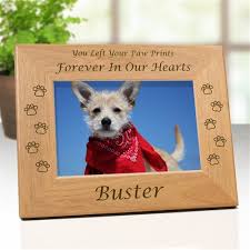 Loobani pet memorial picture frame set,sympathy gift for pet owner who loss of dog or cat, 4x6 inches photo frame with paw print & heart as remembrance. Forever My Friend Frame