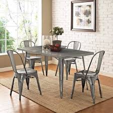 Modway Promenade Set Of 4 Dining Side Chair Gunmetal In 2020 Side Chairs Dining Steel Dining Chair Side Chairs