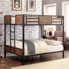 The upper bunk can hold 200 lbs and the bottom 450 lbs. Furniture Of America Jown Industrial Black Metal Bunk Bed On Sale Overstock 11149560