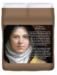 A Morning Prayer Written By St. Therese Duvet Cover by Samuel Epperly