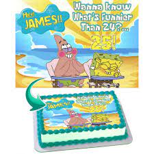Made with aiva paper group high quality, glossy printable vinyl. Spongebob Squarepants Edible Cake Topper