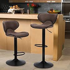 An adjustable height and tilt lever allows you to customize the fit along with 5 castors below the chrome colored base for easy mobility. Buy Maison Arts Counter Height Swivel Bar Stools Set Of 2 Adjustable Barstools With Back For Kitchen Counter Tall Bar Height Chairs Faux Leather High Stools For Kitchen Island 300 Lbs Bear Capacity Brown