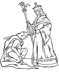 King Blessing Knight Before War In Middle Ages Coloring Page Color Luna 2020