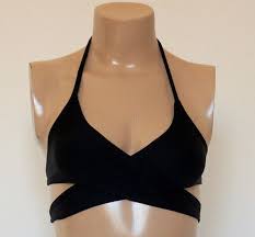 Black Wrap Bikini Top Wrap Around Top Bathing Suit Womens Etsy Black Bikini Tops Wrap Around Bikini Top Plus Size Bikini