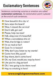 English Exclamatory Sentence Definition And Example Sentences Sentences Containing Surprise Or Emotio In 2020 Exclamatory Sentences English Grammar English Sentences