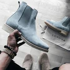 Light Blue Chelsea Boot Perfectly Crafted Chelsea Boots Men Leather Chelsea Boots Boots Men