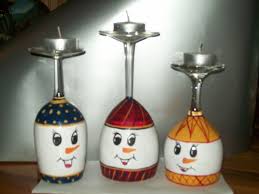 Christmas Wine Glass Candle Holders