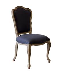 Side Chair With Navy Blue Fabric Oak Frame Dining Chair French Rococo Style Chair French Blue Chairs Dining Chairs Chair