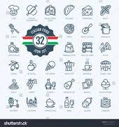 Italy Italian Food Italian Cuisine Minimal Thin Line Web Icon Set Outline Icons Collection For Menu Restaurant Ad Icon Collection Line Web Web Icons