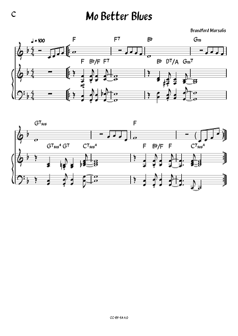 Mo better blues – Brandfor Marsalis Sheet Music with Chords for Piano  (Piano Duo) | MuseScore.com