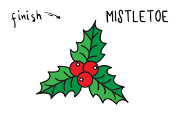 Here's a simple outline colouring page for kids to colour. How To Draw An Easy Holiday Mistletoe Christmas Drawing Guide For Kids Rainbow Printables