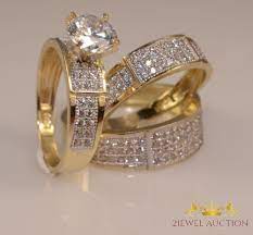 We celebrate true connection with wedding band sets and couples' rings that stand for love in all its forms. Diamond His Her Wedding 14k Yellow Gold Fn Trio Bridal Band Engagement Ring Set Wedding Ring Trio Wedding Ring Trio Sets Wedding Ring Bands
